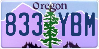 OR license plate 833YBM
