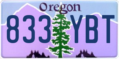 OR license plate 833YBT