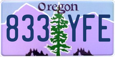 OR license plate 833YFE