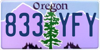 OR license plate 833YFY