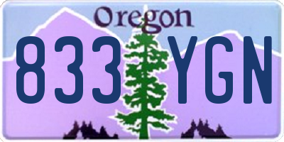 OR license plate 833YGN