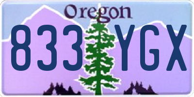 OR license plate 833YGX