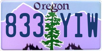 OR license plate 833YIW