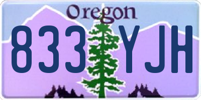 OR license plate 833YJH