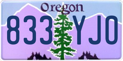 OR license plate 833YJO