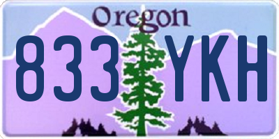 OR license plate 833YKH