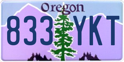 OR license plate 833YKT