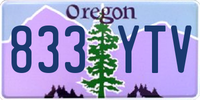 OR license plate 833YTV