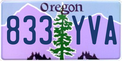OR license plate 833YVA