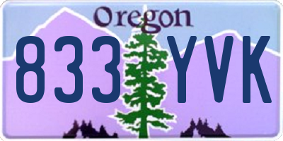 OR license plate 833YVK
