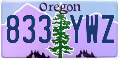 OR license plate 833YWZ