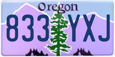 OR license plate 833YXJ