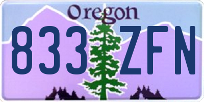 OR license plate 833ZFN