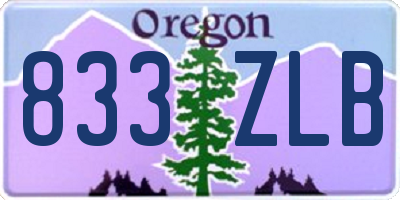 OR license plate 833ZLB