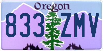 OR license plate 833ZMV