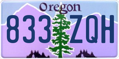 OR license plate 833ZQH