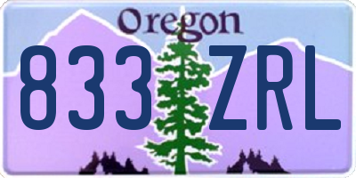 OR license plate 833ZRL