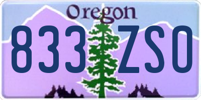 OR license plate 833ZSO