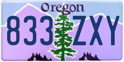 OR license plate 833ZXY