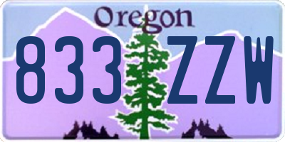 OR license plate 833ZZW