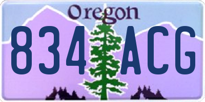 OR license plate 834ACG