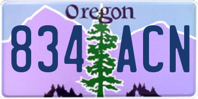 OR license plate 834ACN