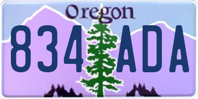 OR license plate 834ADA