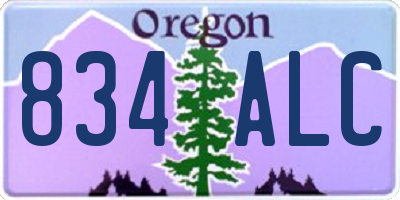 OR license plate 834ALC