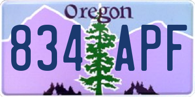 OR license plate 834APF