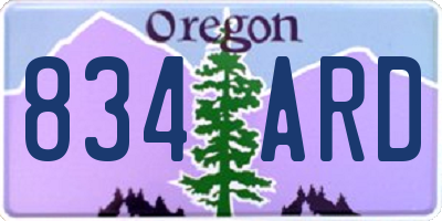 OR license plate 834ARD