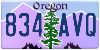 OR license plate 834AVQ