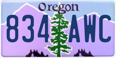OR license plate 834AWC
