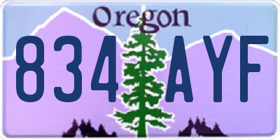 OR license plate 834AYF