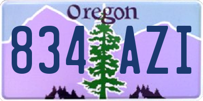 OR license plate 834AZI