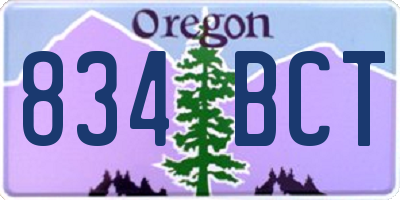 OR license plate 834BCT
