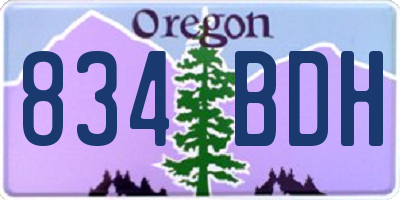 OR license plate 834BDH