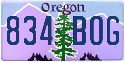 OR license plate 834BOG