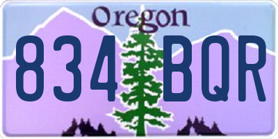 OR license plate 834BQR