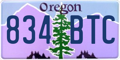 OR license plate 834BTC