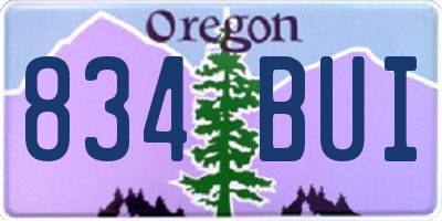 OR license plate 834BUI
