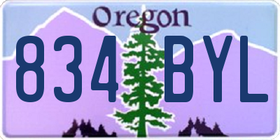OR license plate 834BYL