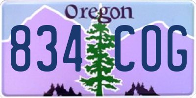 OR license plate 834COG