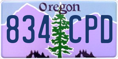 OR license plate 834CPD
