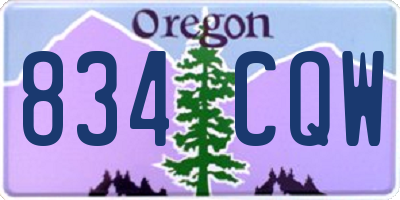 OR license plate 834CQW