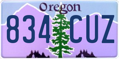 OR license plate 834CUZ