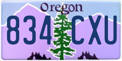 OR license plate 834CXU
