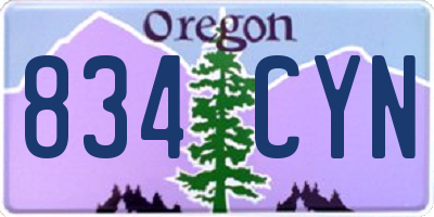 OR license plate 834CYN