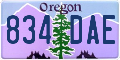 OR license plate 834DAE