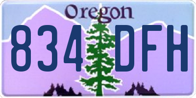 OR license plate 834DFH