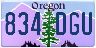 OR license plate 834DGU
